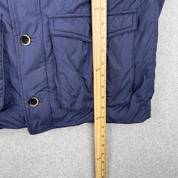 UNTUCKit Jacket Mens Medium Navy Blue Quilted Lined Nylon Full Zip Button Coat - Picture 12 of 13